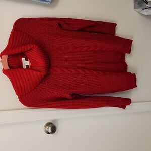 Women's cable knit sweater cowl neck